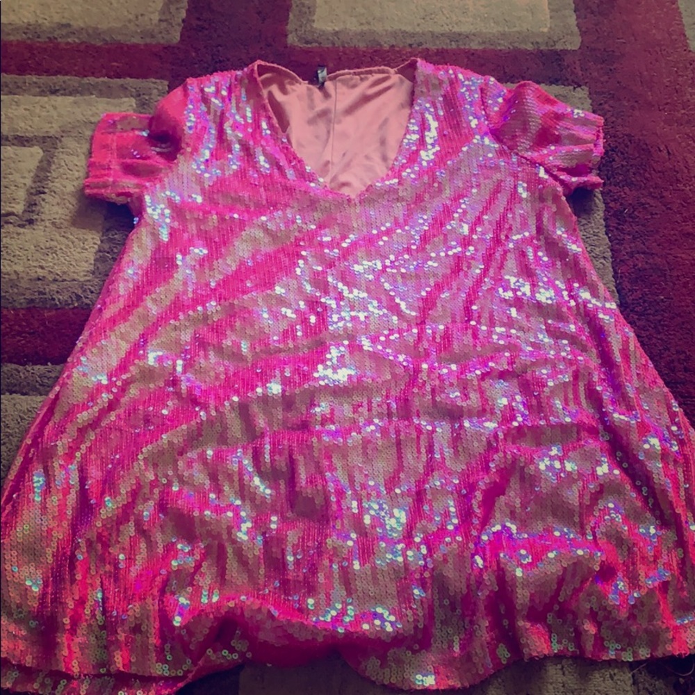 Sequin pink dress